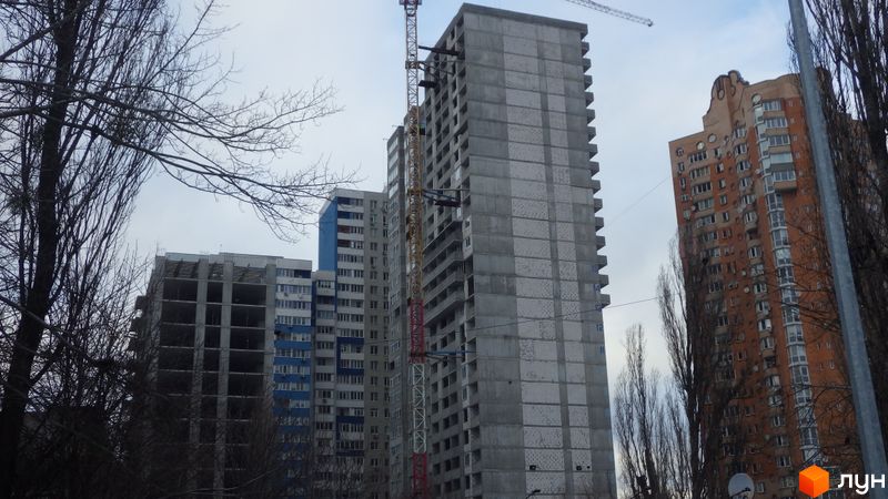 Ход строительства ЖК Южный квартал, 1 дом (секции 3-4), январь 2022