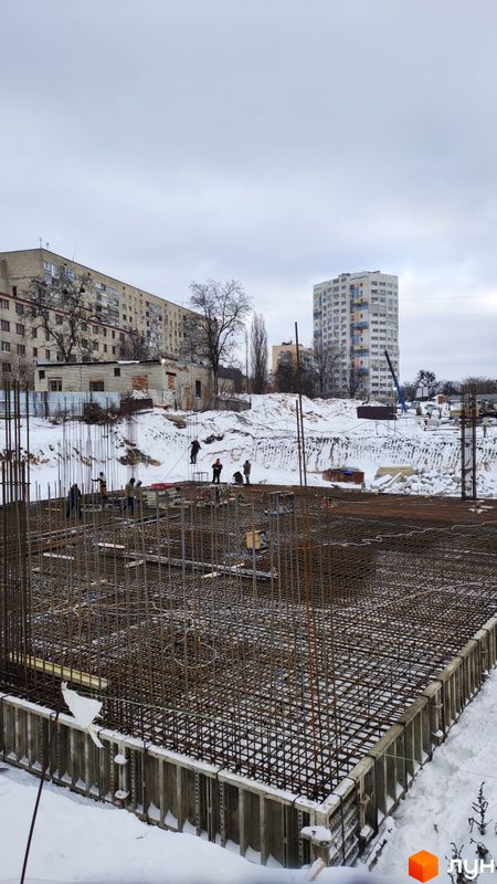 Ход строительства ЖК Немецкий проект на Холодной Горе, 1 дом, январь 2022