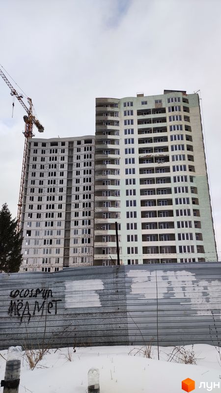 Хід будівництва ЖК Перспектива Радужная, 1-2 будинки, лютий 2022