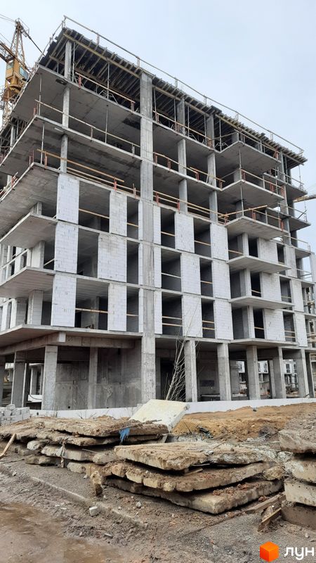 Ход строительства ЖК Файна Таун, 9 очередь (дом 03701-03705), февраль 2022