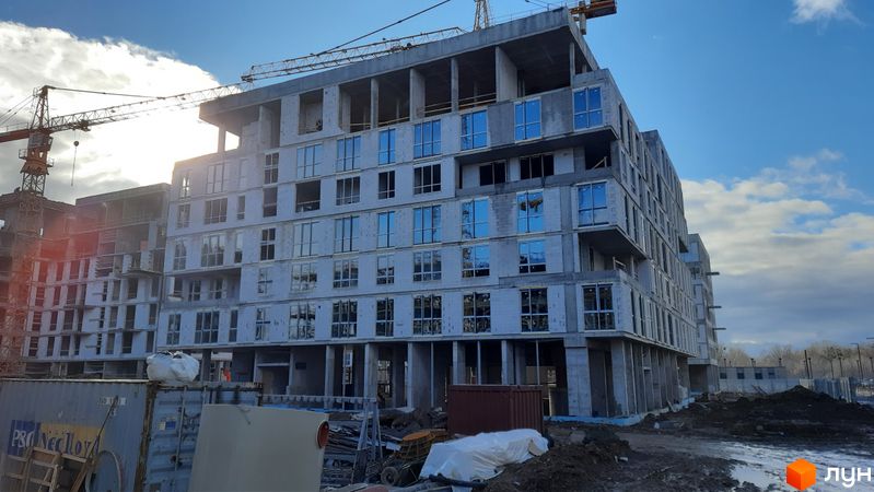 Ход строительства ЖК Файна Таун, 9 очередь (дом 03601-03603), февраль 2022
