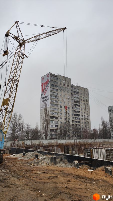 Ход строительства ЖК Слобожанский квартал-2, 1-2 секции, февраль 2022