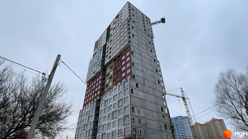 Ход строительства ЖК А12 на Олимпийской, 1 дом, январь 2024