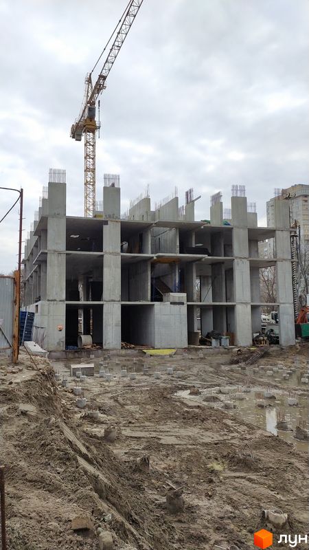 Ход строительства ЖК Синергия Киев, 1 дом, март 2024