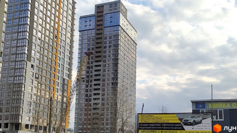 Ход строительства ЖК Урловский-1, 1 дом, март 2024