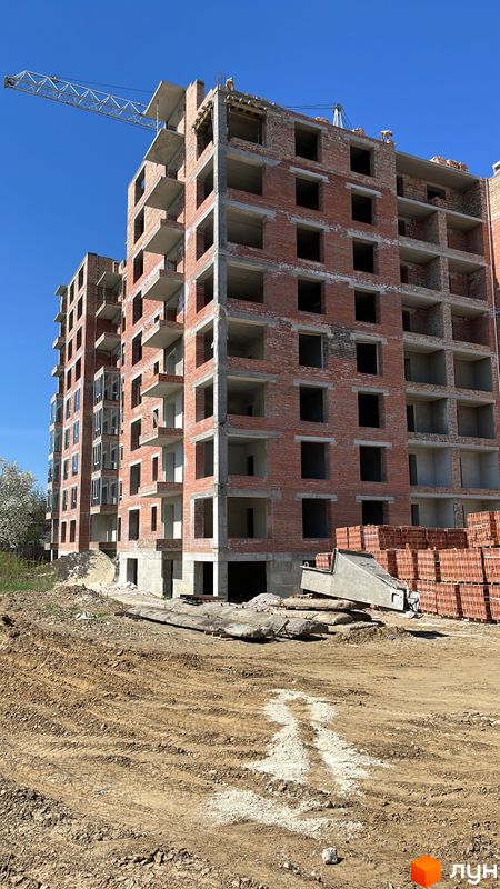 Ход строительства Житловий квартал КАСКАД-ЯРКО, 1 дом (секции 1-2), апрель 2024