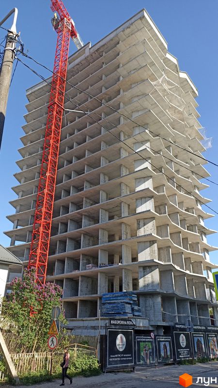 Ход строительства ЖК Набережна Вежа, 1 дом, май 2024
